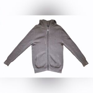 AllSaints Trias Men’s Waffle Knit Zip Hoodie Vintage Feel Casual Streetwear S